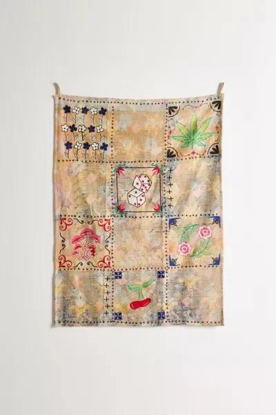Urban Renewal ReMADE By UO Remnants Embroidered Kantha Tapestry 2