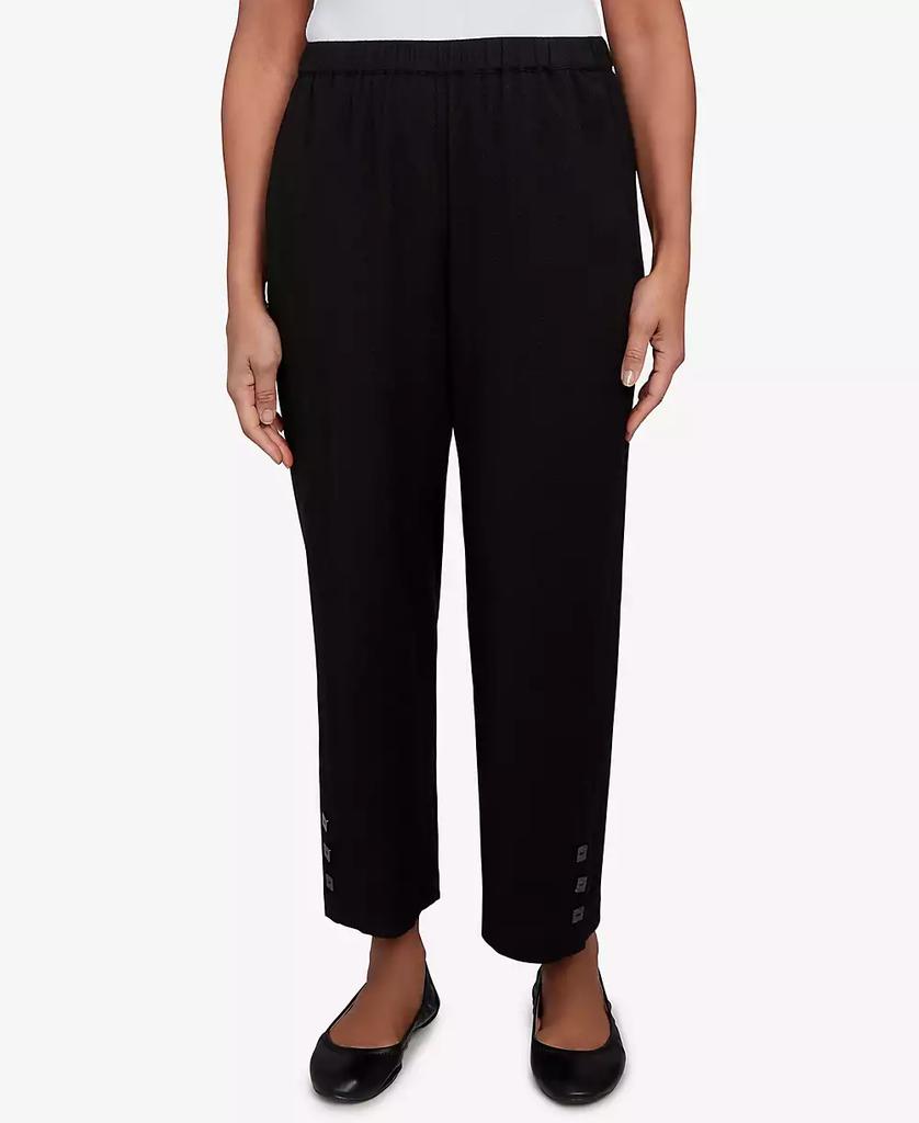 Alfred Dunner Women's Santa Barbara Button Cuffed All Around Elastic Ankle Pants