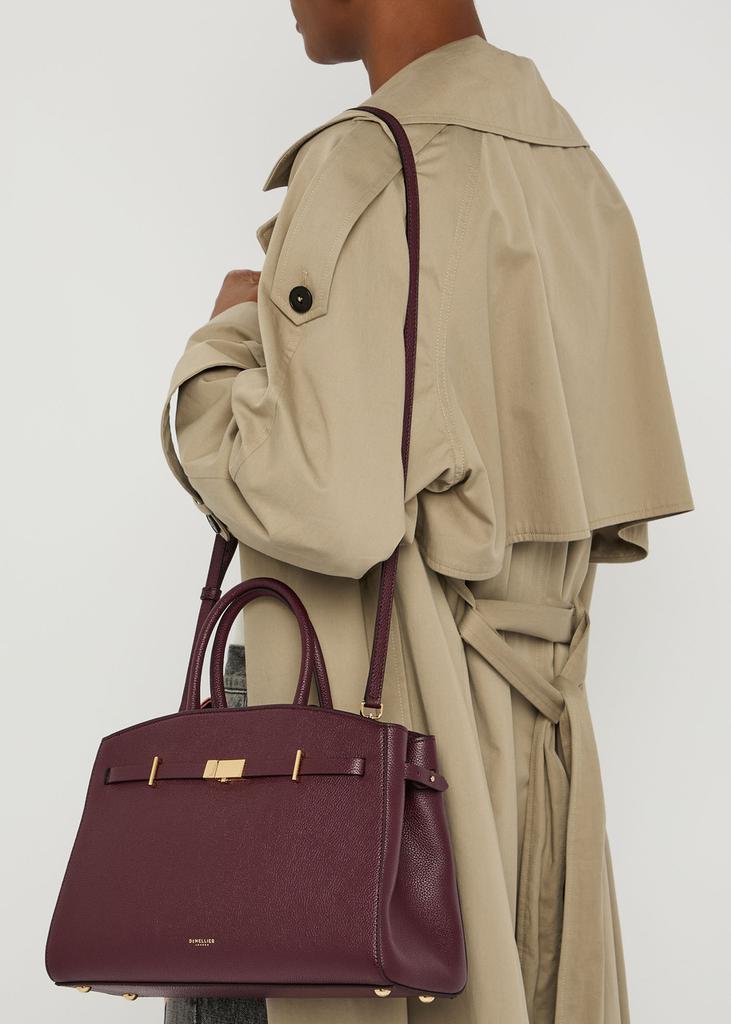 Demellier The Hudson midi grained leather top handle bag - Tote