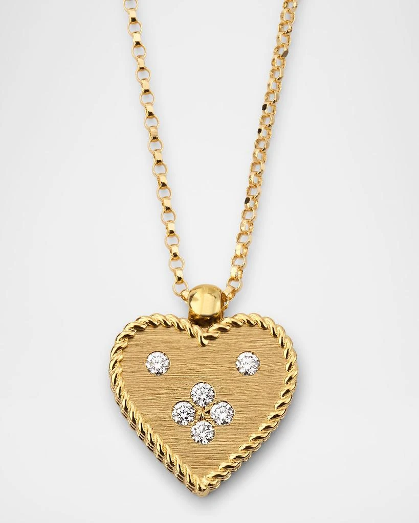 Roberto Coin 18K Gold Petit Venetian Princess Heart Diamond Pendant Necklace