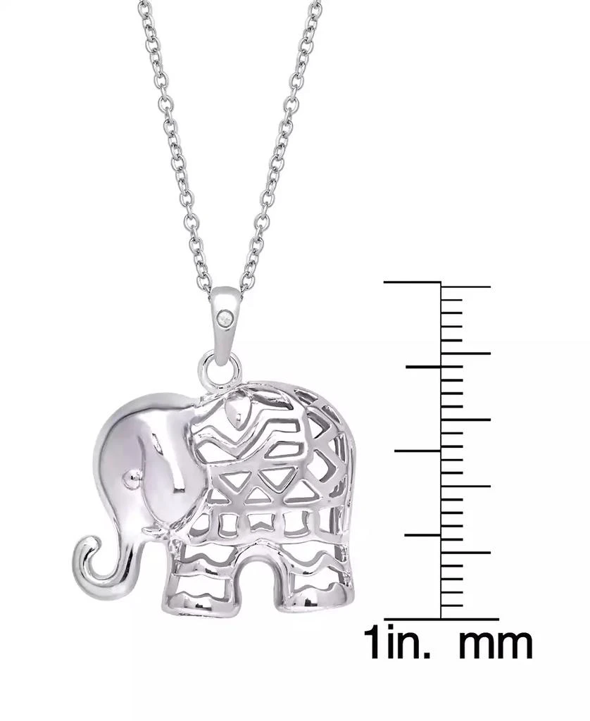 Macy's Diamond Accent Silver-plated Elephant Pendant Necklace 2