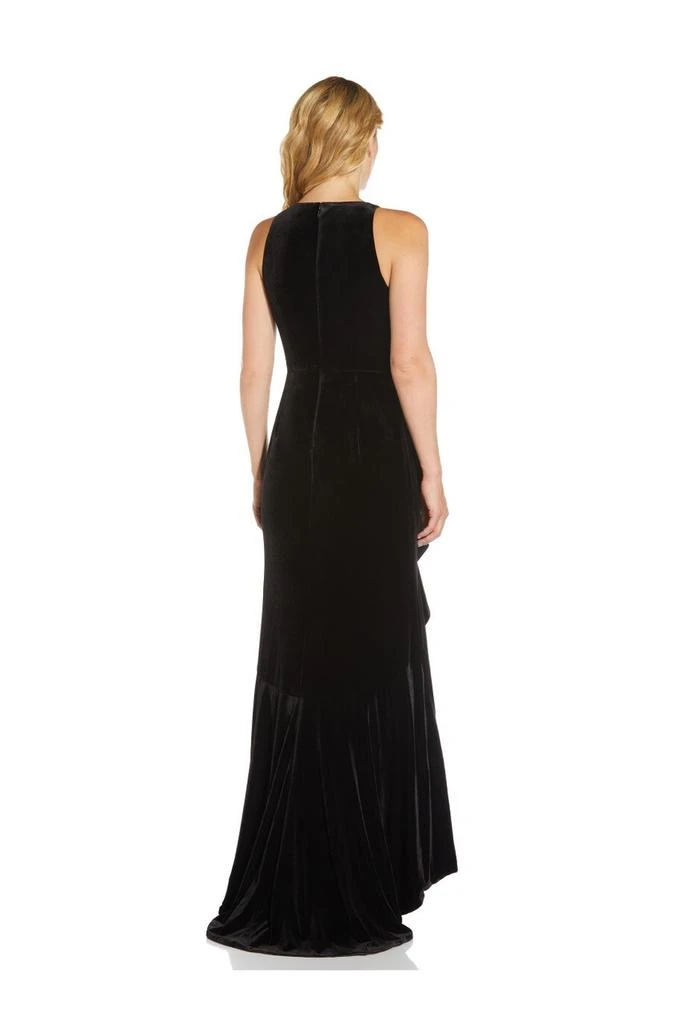 Adrianna Papell Velvet cascade gown 3