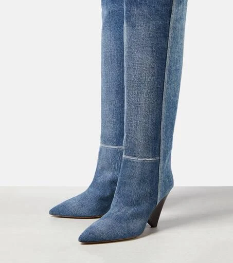 Isabel Marant Lakita denim knee-high boots 5