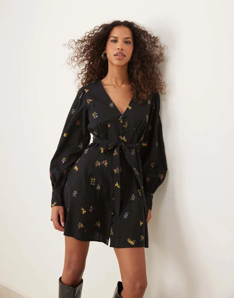 Shop Nobody's Child Shannon long sleeve mini dress in black ditsy on Sale  at BeyondStyle  Get 20% Off Nobody's Child Shannon long sleeve mini dress  in black ditsy with Limited-Time Flash