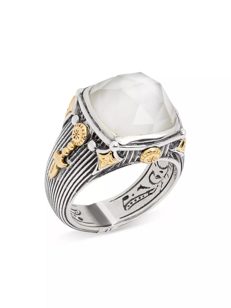 Konstantino Delos 2.0 Mirage 18K Gold, Sterling Silver & Mother-Of-Pearl Ring