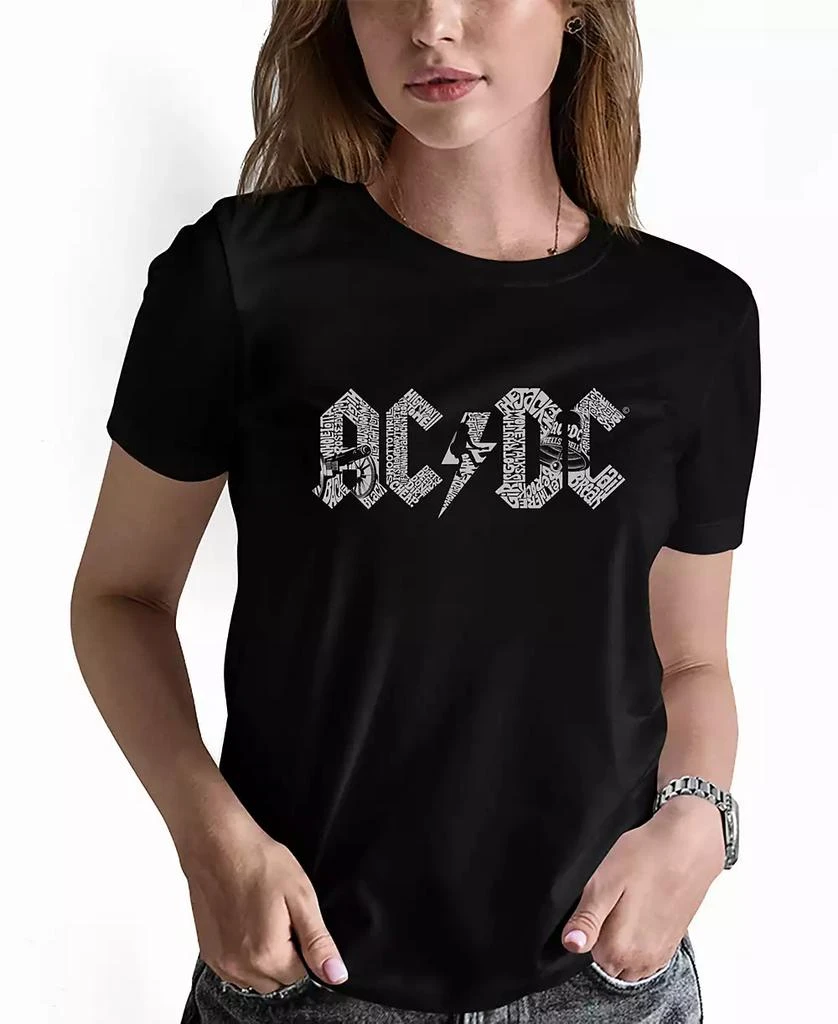 LA Pop Art Women's AC/DC Word Art T-Shirt 3