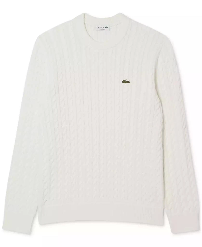 Lacoste Men's Regular-Fit Cable-Knit Crewneck Sweater 6