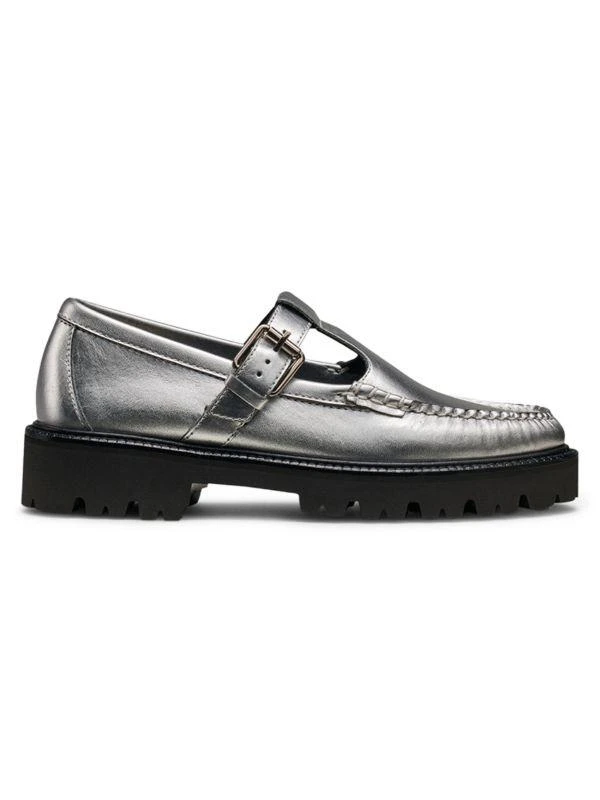 G.H. Bass Metallic Napa Leather Mary Janes 1