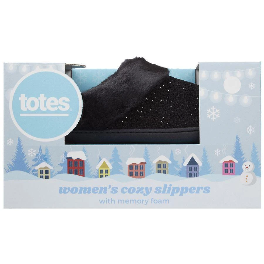 Totes Women's Hoodback Slippers Black 2