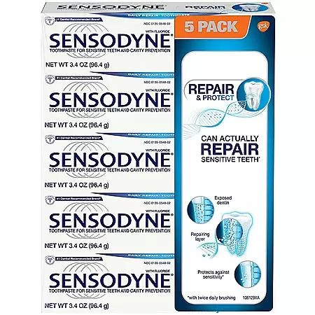 Sensodyne Sensodyne Repair & Protect Toothpaste for Sensitive Teeth, 3.4 oz., 5 pk. 1