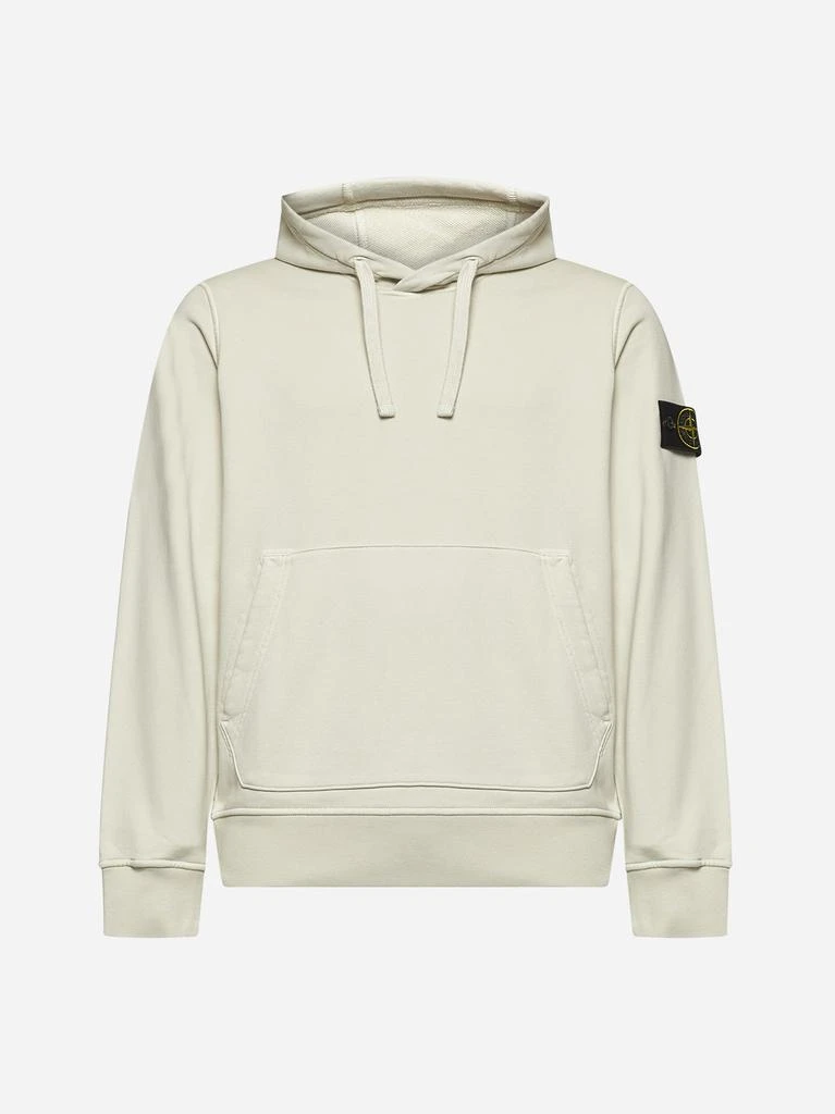 STONE ISLAND Beige cotton hoodie 1