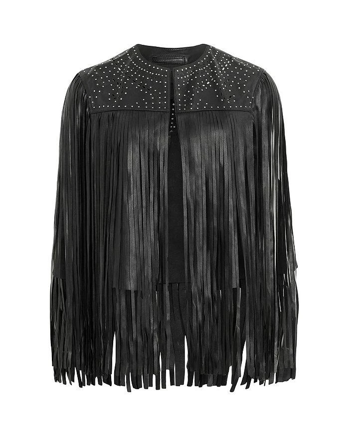 ALL SAINTS Elias Astral Leather Fringe Vest 6
