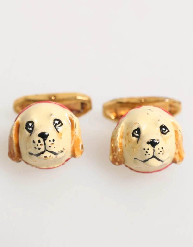 Dolce 
Gabbana Brass Tone Dog Puppy Men
s Accessories Men
s Cufflink