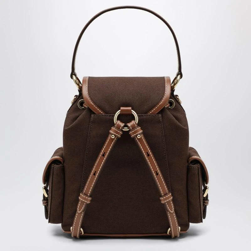 Miu Miu Backpack in hemp and leather cacao/brandy 4