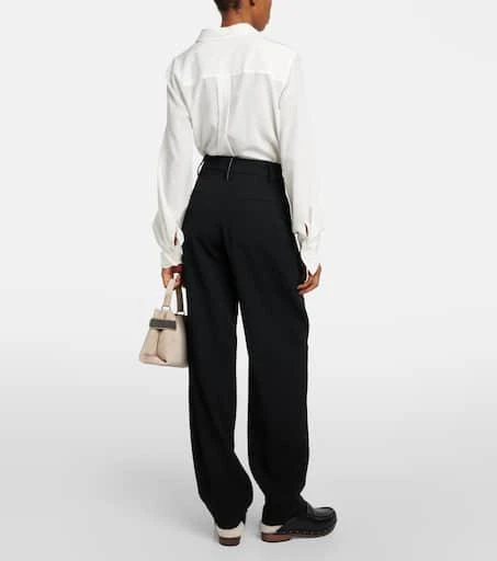 Brunello Cucinelli High-rise gabardine wide-leg pants 3