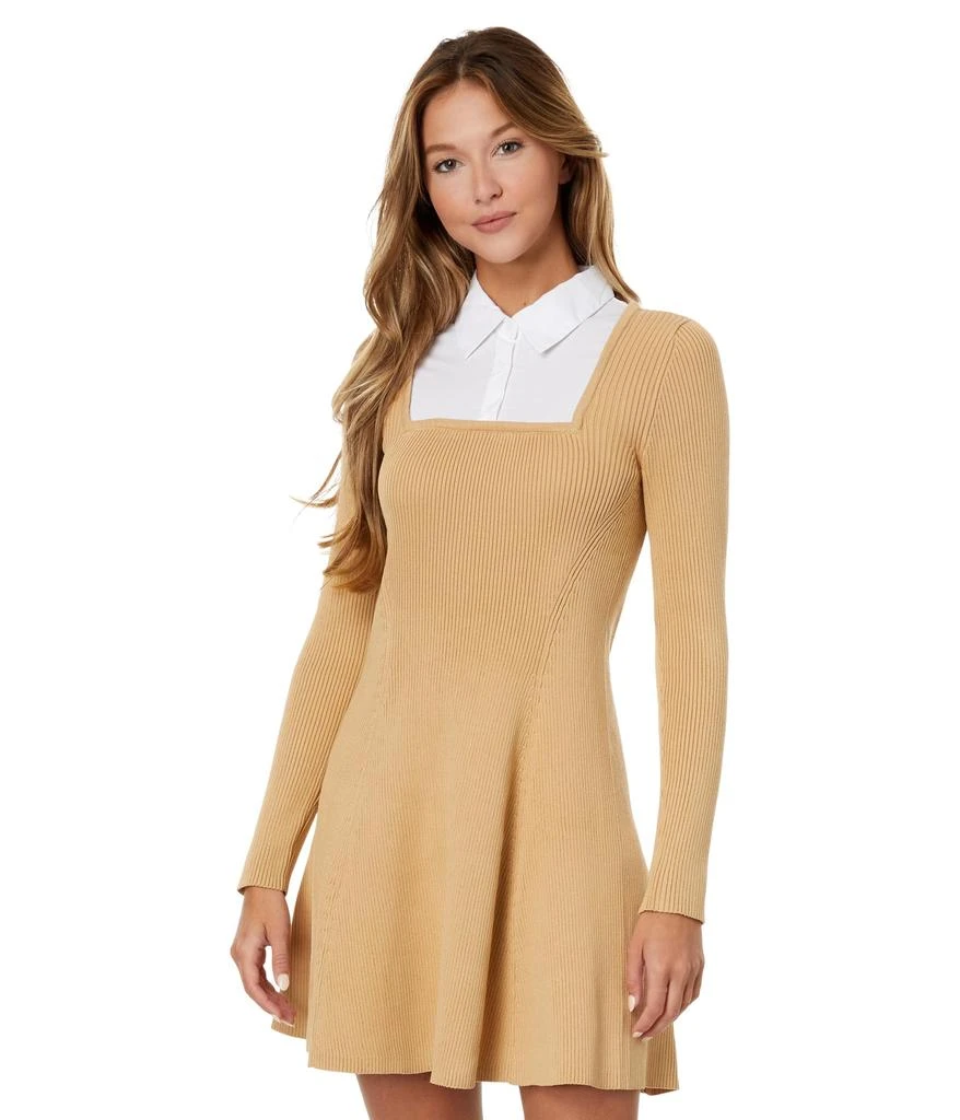 English Factory Mixed Media Fit-and-Flare Sweaterdress 1