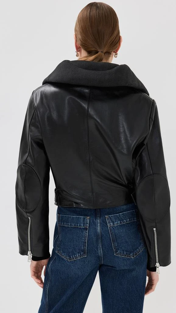 Victoria Beckham Cropped Leather Biker Jacket 3