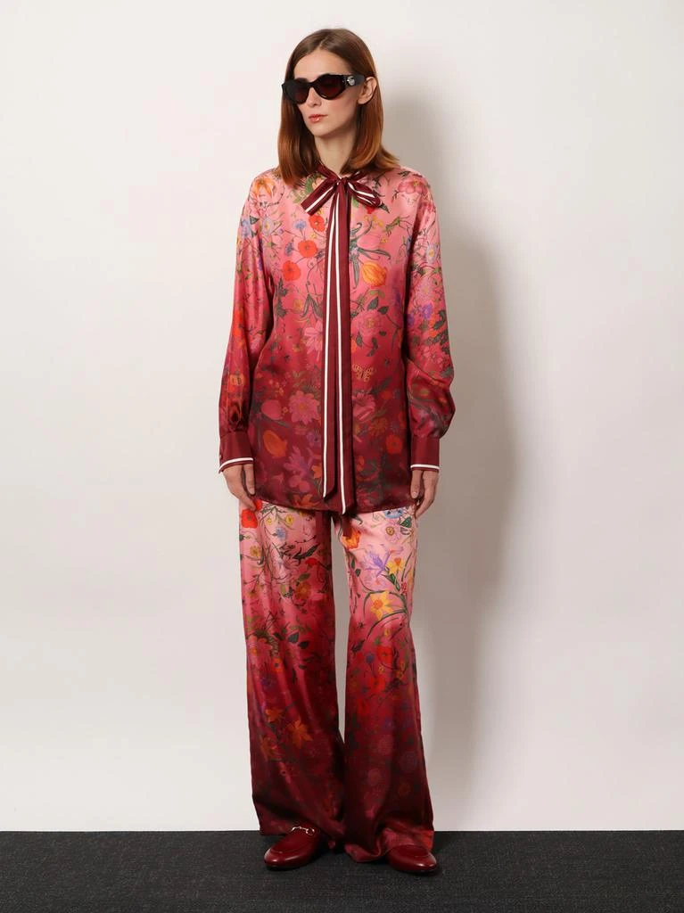 Gucci Silk trousers with Gucci Flora print 2