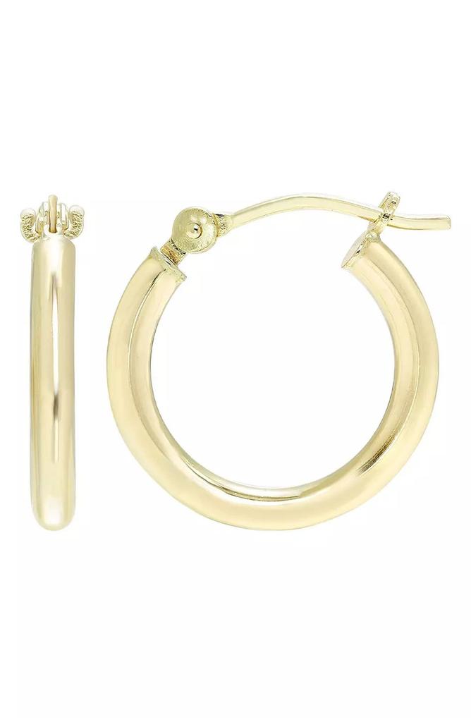 A&M 14K Yellow Gold Tube Hoop Earrings