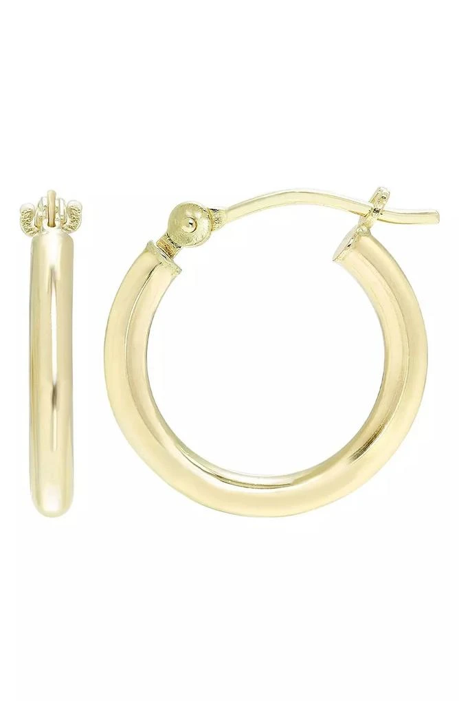 A&M 14K Yellow Gold Tube Hoop Earrings 1