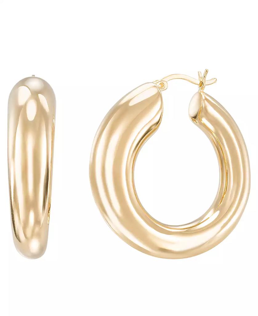 Macy's High Polished Donut Hoop Earrings in 18k Yellow Gold Over Sterling Silver