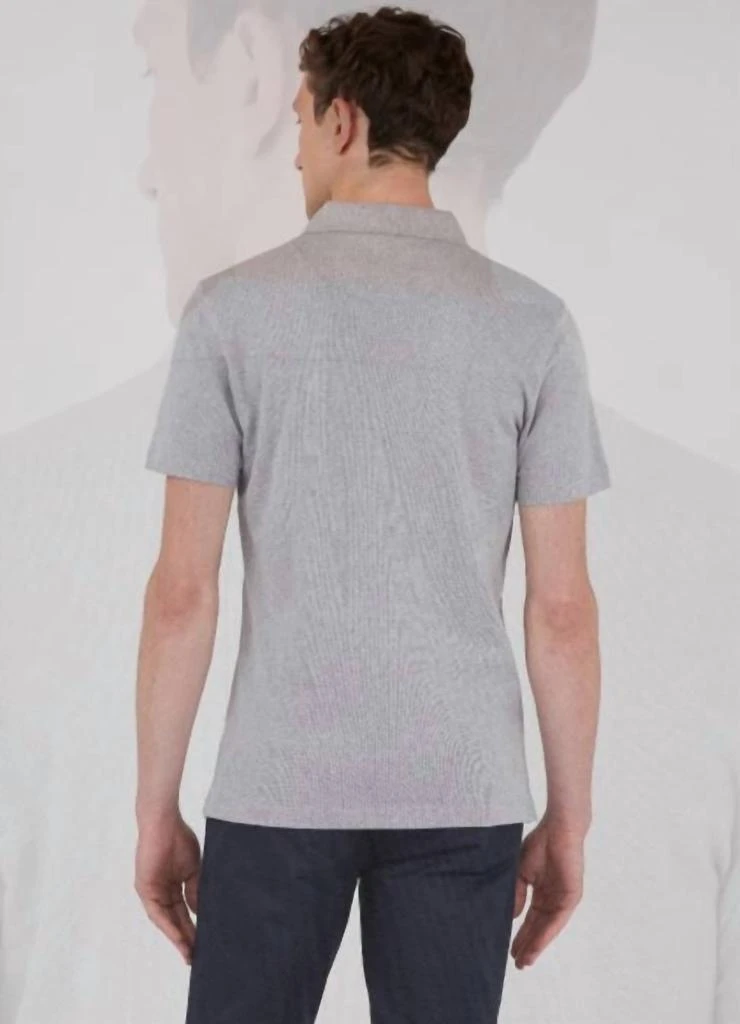 Sunspel Short Sleeve Riviera Polo In Grey Melange 2