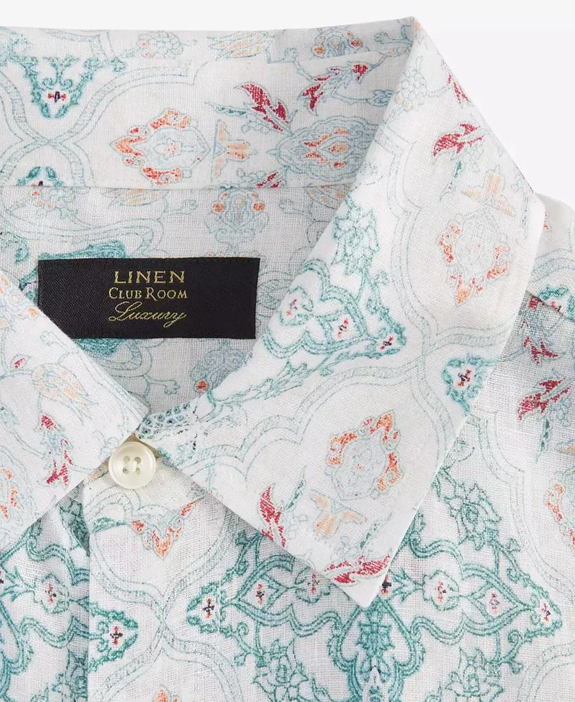 Club Room Men's Zurich Long Sleeve Button-Front Printed Linen Shirt, Exclusively at Macy's 4