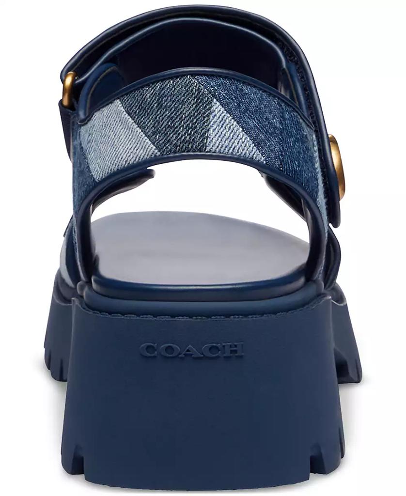 Shop Brynn Patchwork Denim Platform Sandals on Sale at BeyondStyle