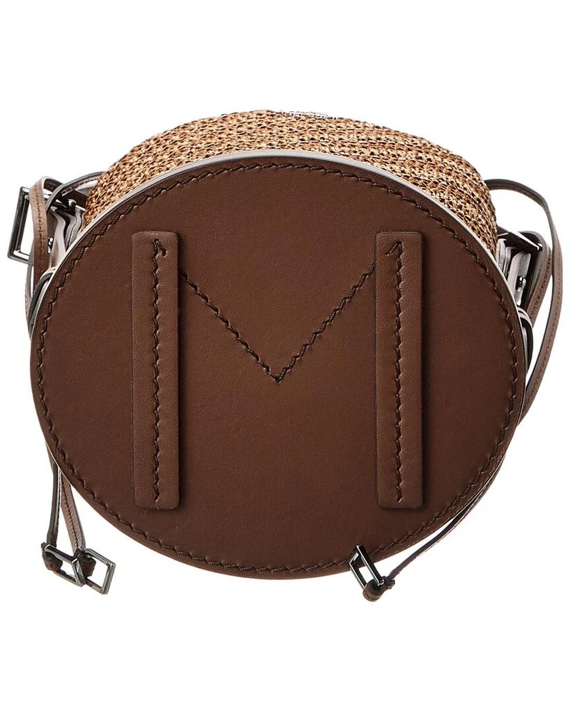 Max Mara Logo Plaque Leather-Trim Bucket Bag 3