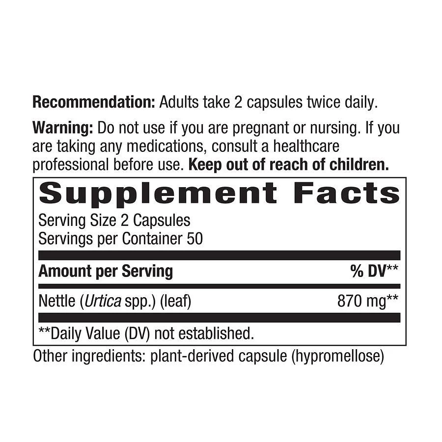 Nature's Way Nettle Herb Capsules 4