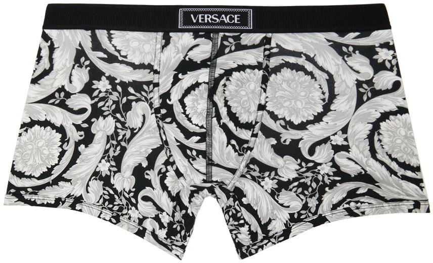 Versace Gray & Black Low-Rise Boxers 1
