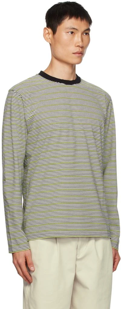 Noah Black & Green Striped Long Sleeve T-Shirt 2