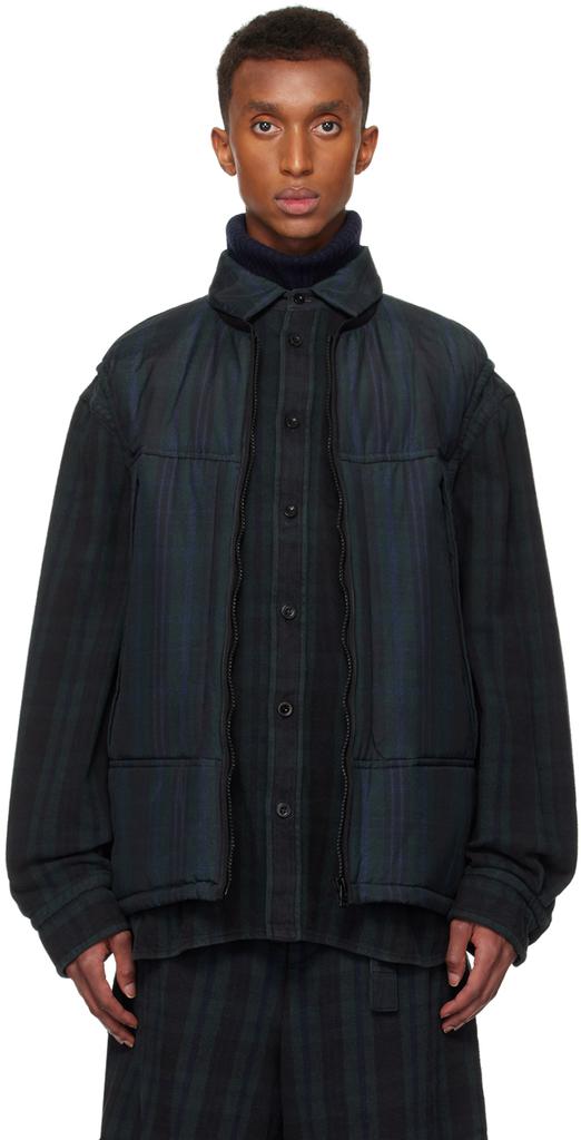 sacai Black & Green Plaid Jacket 3-L - Jackets - Free sacai Black & Green Plaid Jacket 3-L - Jackets - Free