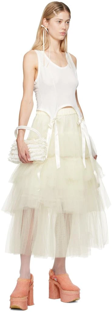 Simone Rocha White Bow Tail Easy Tank Top 4