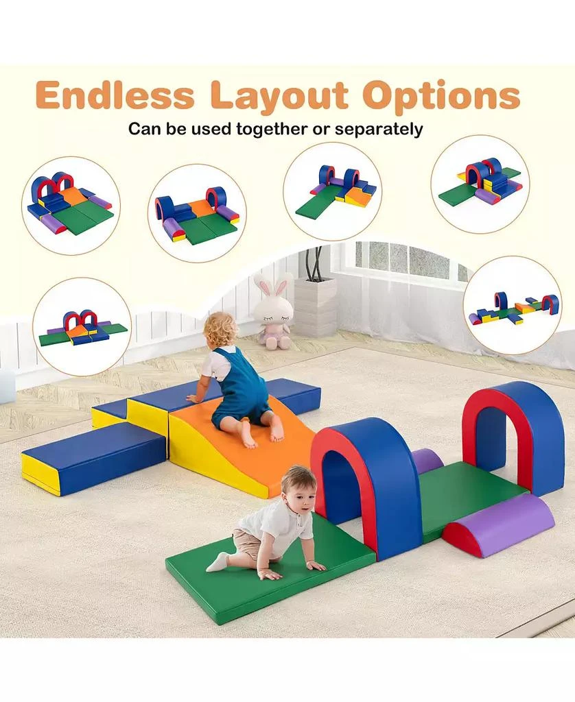 HONGGE 8 Piece Soft Foam Climbing Play Set For Toddlers With PU Leather Cover 9