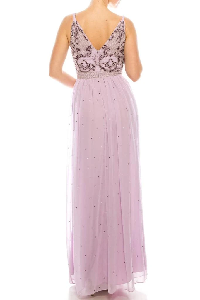 Decode 1.8 Beaded Bodice Sequined A-Line Dress In Lilac 3