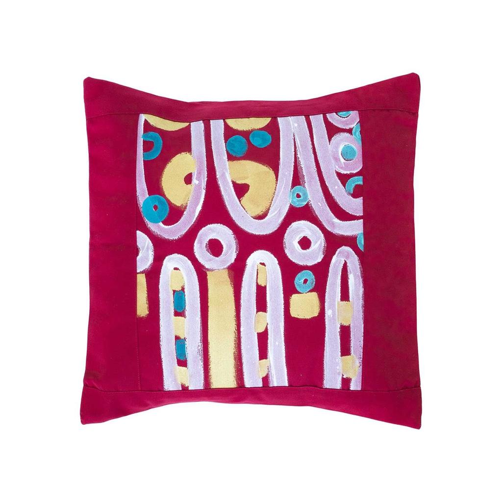 Le Botteghe Su Gologone Cotton Hand Painted Indoor Cushion 50x50 cm
