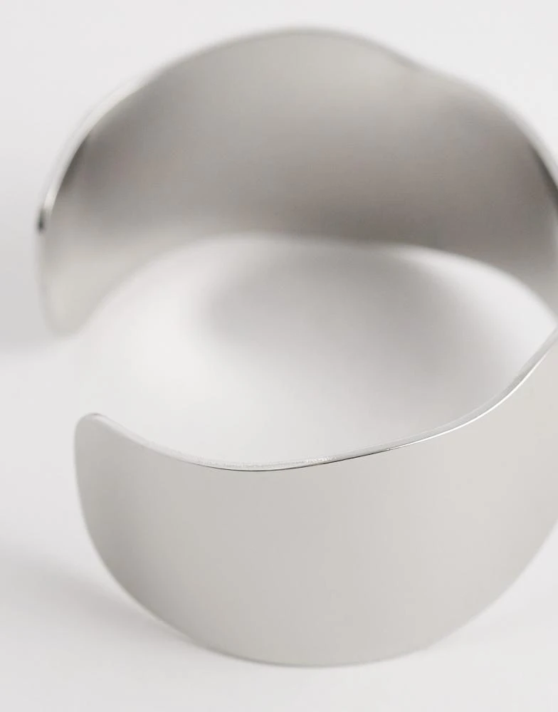 ASOS ASOS DESIGN cuff bracelet in silver tone 2