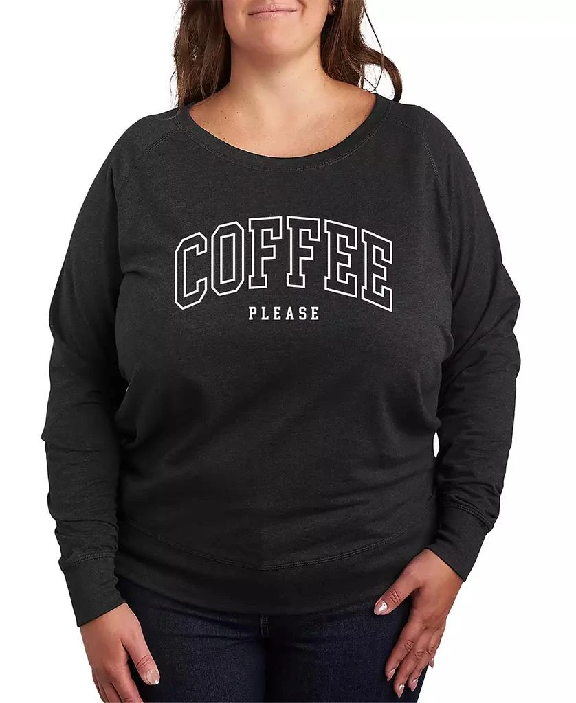 Hybrid Apparel Collegiate Coffee Please Plus Size Graphic Pullover T-Shirt