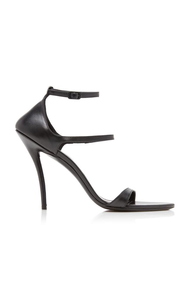 【関税&送料込】Balenciaga Honey Laminated Leather Sandals Honey leather sandals in black - Balenciaga | Mytheresa