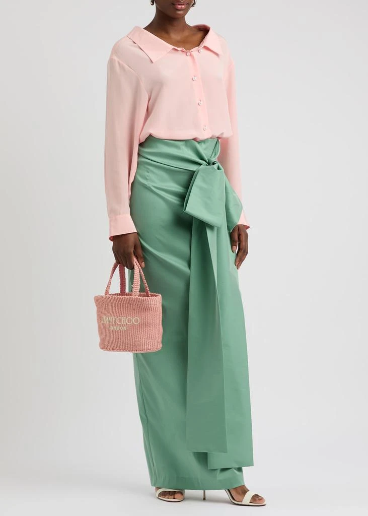 Bernadette Bernard bow-embellished taffeta maxi skirt 4