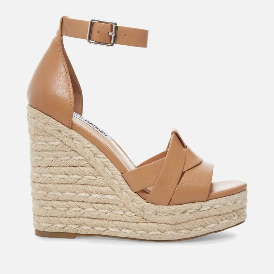 Steve Madden STEVE MADDEN SIVIAN LEATHER WEDGED SANDALS 1