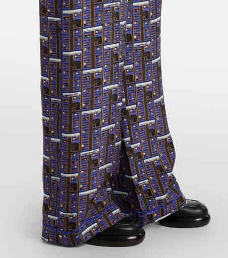 Burberry Checked silk straight pants 5