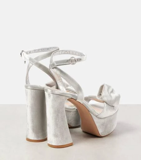 Gianvito Rossi 70 bow-detail velvet platform sandals 2
