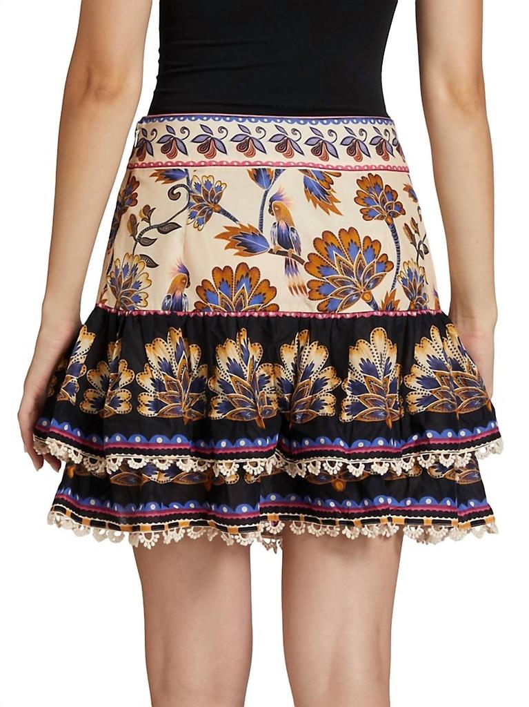 Farm Rio Ainika Floral Mini Skirt In Cream