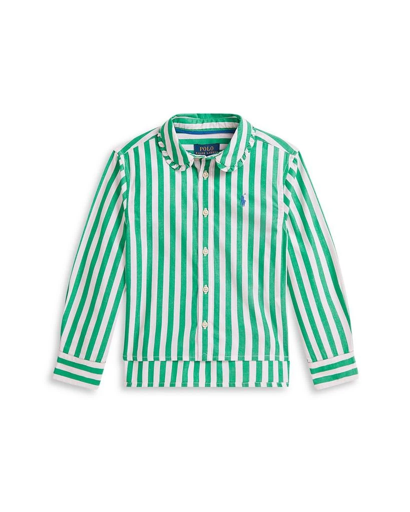 Ralph Lauren Girls' Striped Cotton Poplin Boxy Shirt - Big Kid, Little Kid