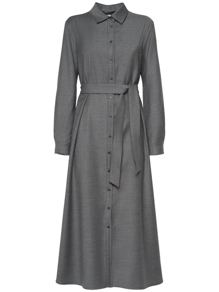 Weekend Max Mara Etiopia Wool Blend Flannel Midi Dress 1
