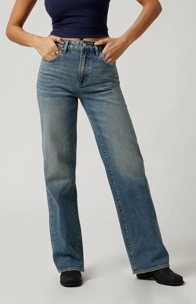 PacSun Medium Indigo High Waisted Girlfriend Jeans 1