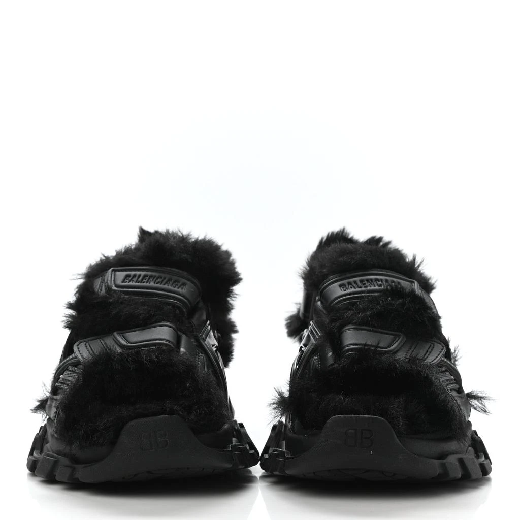 Balenciaga Faux Fur Rubber Mesh Track Sandals 'black' 1