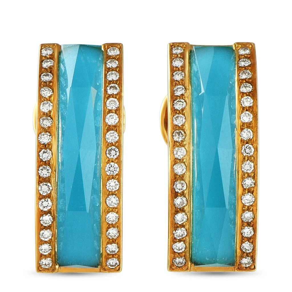 Stephen Webster 18K Yellow Gold 0.50ct Diamond and Shard Turquoise Earrings MF02-042225 SW02-042225 1